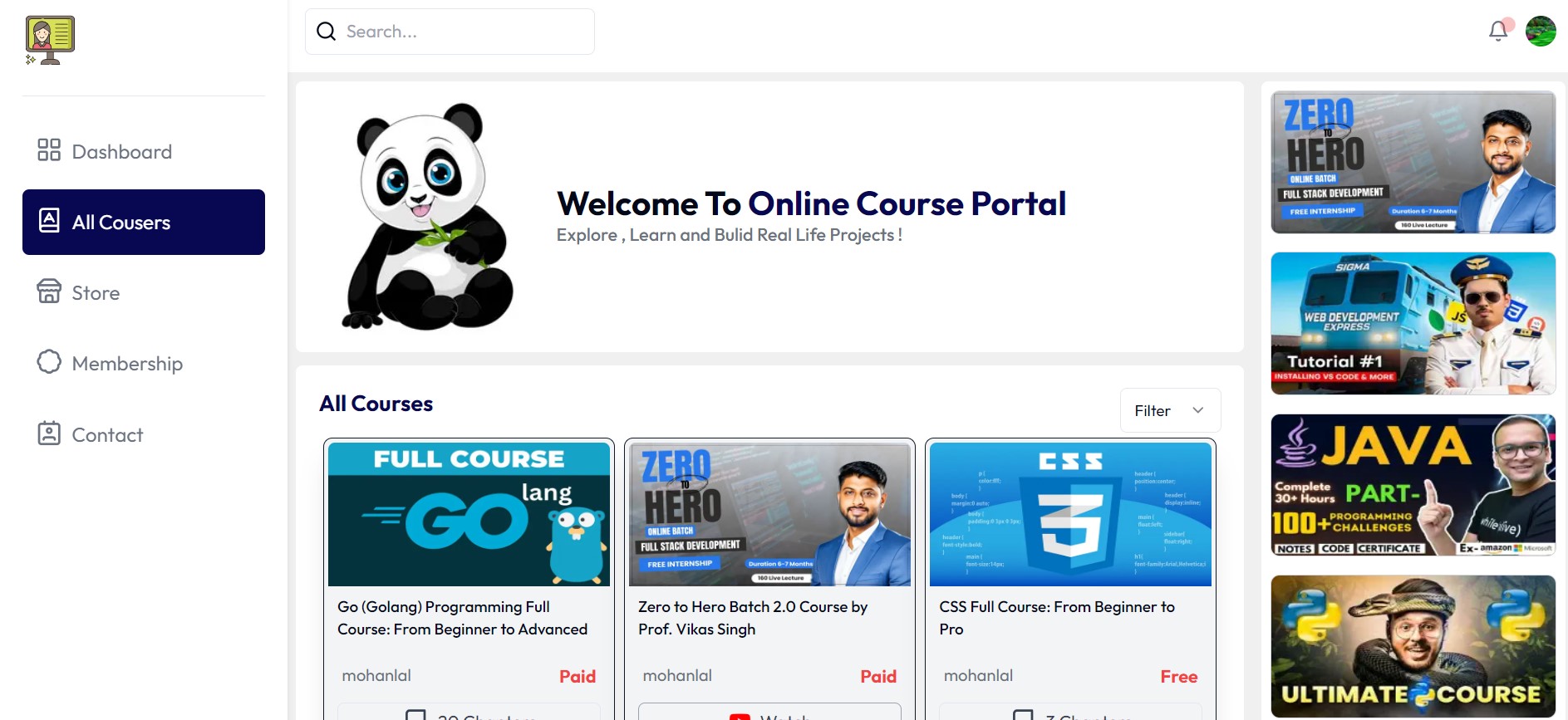 Online Course Portal